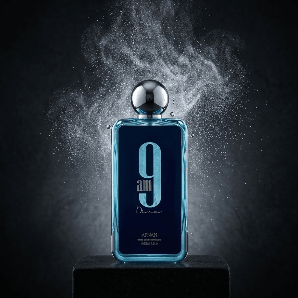 9AM Dive by Afnan, 3.4 oz EDP Spray for Unisex - Unik Glow
