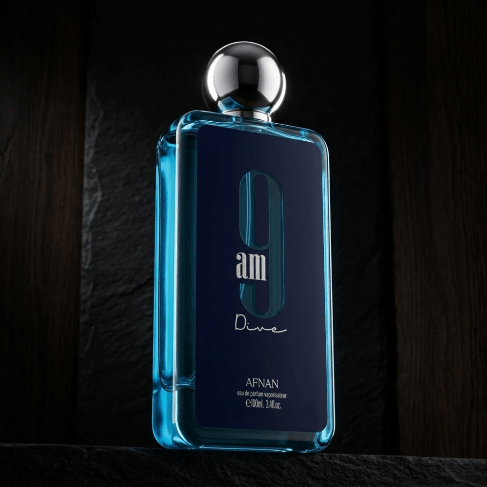 9AM Dive by Afnan, 3.4 oz EDP Spray for Unisex - Unik Glow