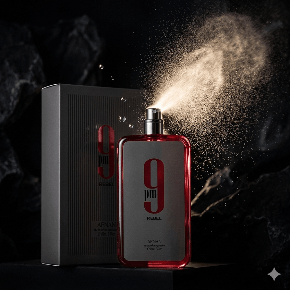 9 PM Rebel by Afnan, 3.4 EDP Spray for Unisex - Unik Glow