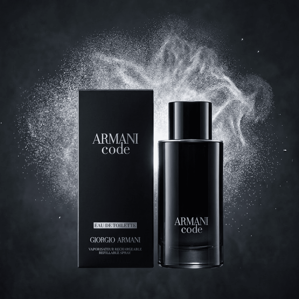 Armani Code by Giorgio Armani, 2.5 oz EDT Refillable Spray for Men - Unik Glow