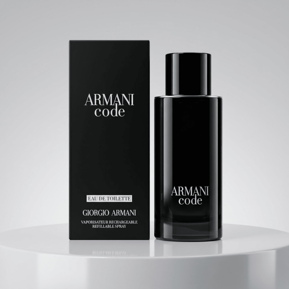 Armani Code by Giorgio Armani, 2.5 oz EDT Refillable Spray for Men - Unik Glow