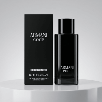 Armani Code by Giorgio Armani, 2.5 oz EDT Refillable Spray for Men - Unik Glow