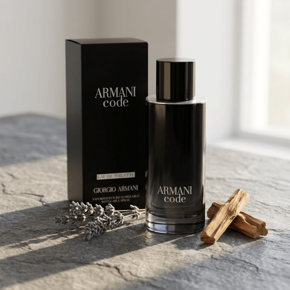 Armani Code by Giorgio Armani, 2.5 oz EDT Refillable Spray for Men - Unik Glow