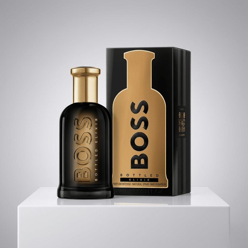 Boss Bottled Elixer by Hugo Boss, 3.4 oz Parfum Intense Spray for Men - Unik Glow