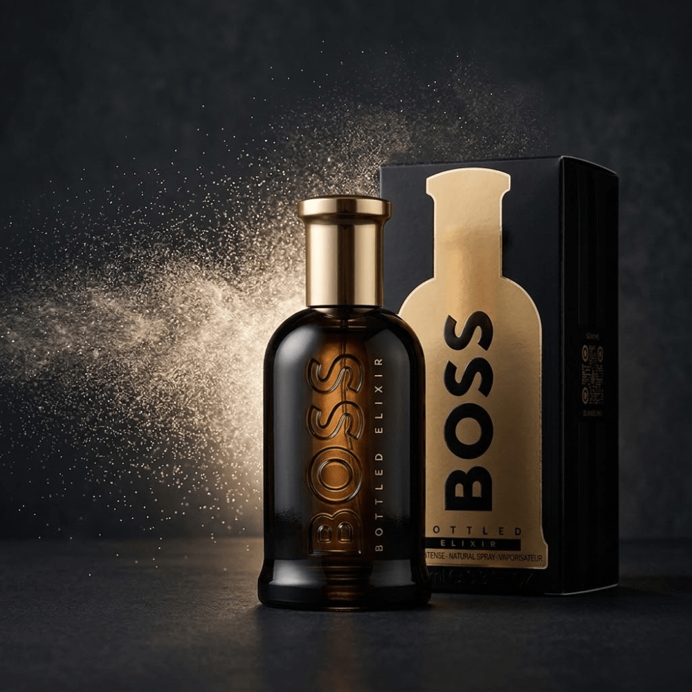 Boss Bottled Elixer by Hugo Boss, 3.4 oz Parfum Intense Spray for Men - Unik Glow