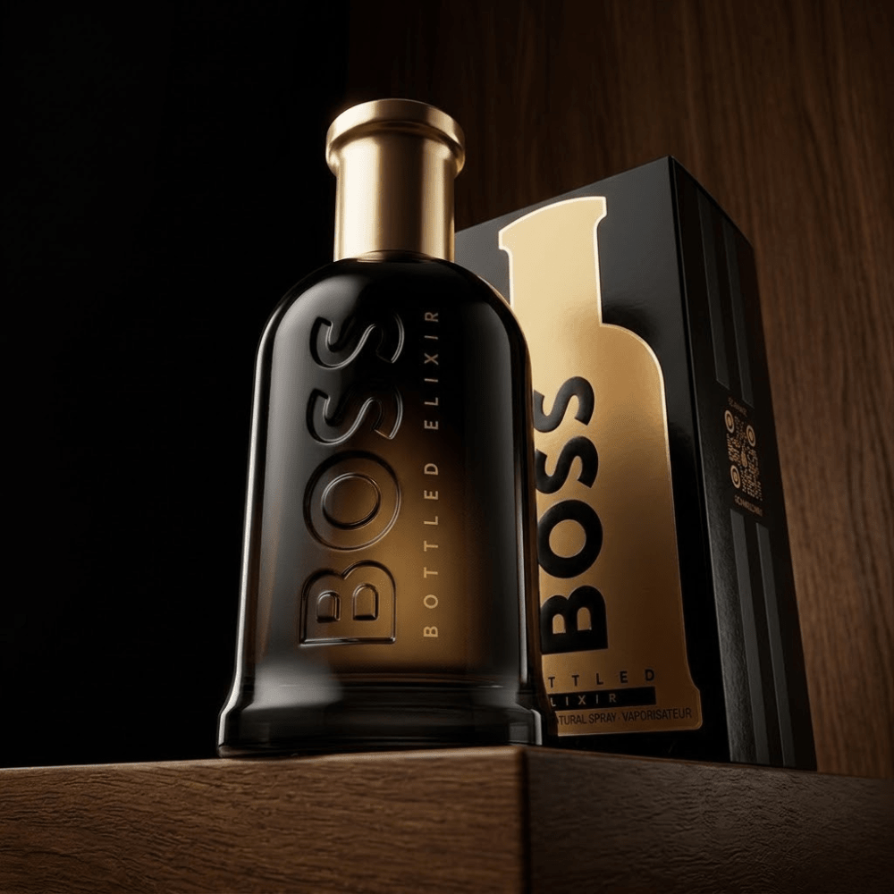 Boss Bottled Elixer by Hugo Boss, 3.4 oz Parfum Intense Spray for Men - Unik Glow