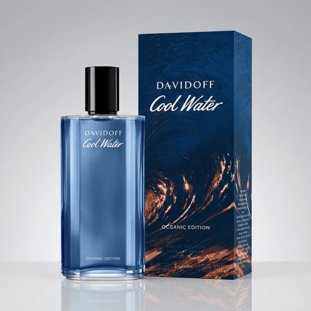 Cool Water Oceanic Edition by Davidoff, 4.2 oz EDT Spray for Men - Unik Glow