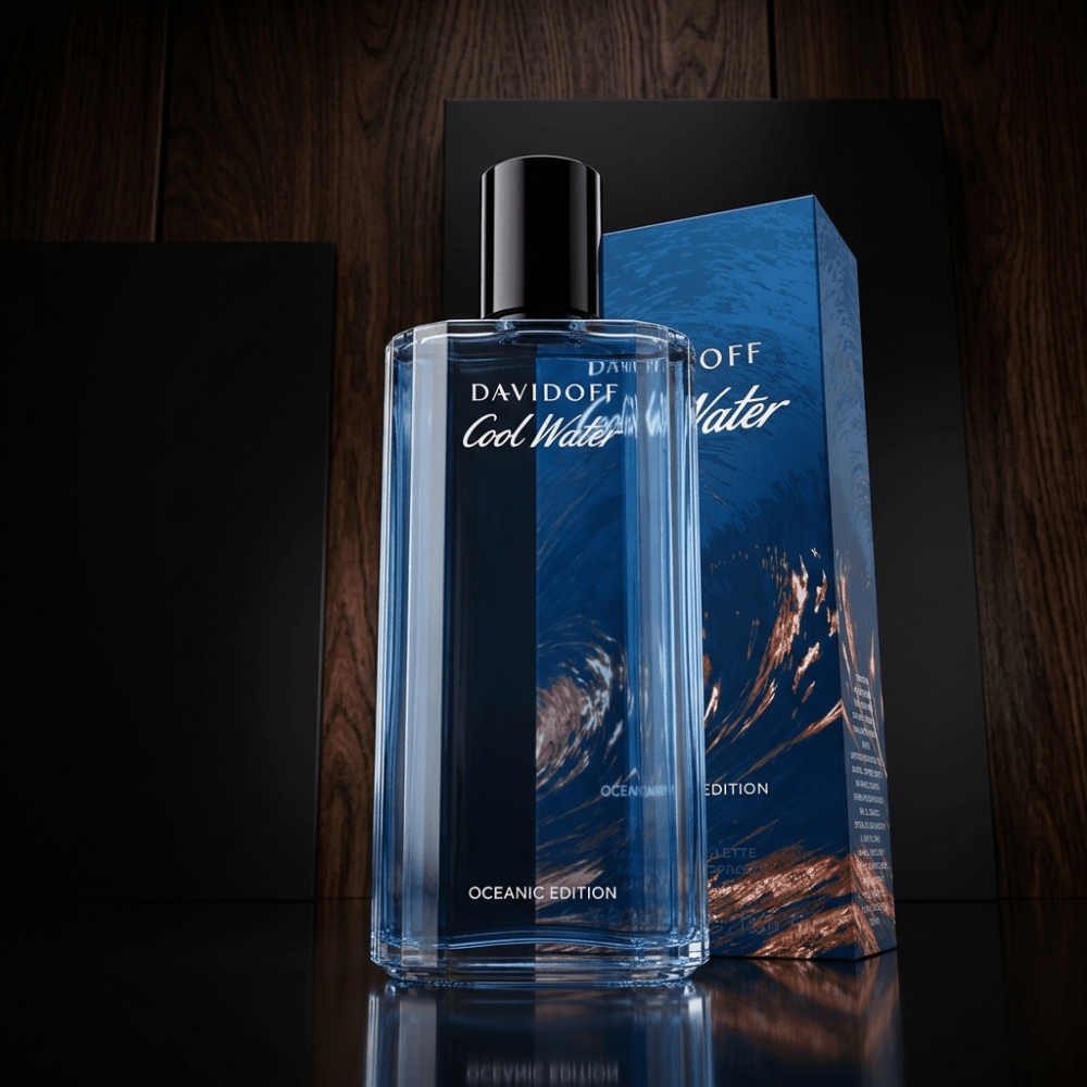 Cool Water Oceanic Edition by Davidoff, 4.2 oz EDT Spray for Men - Unik Glow