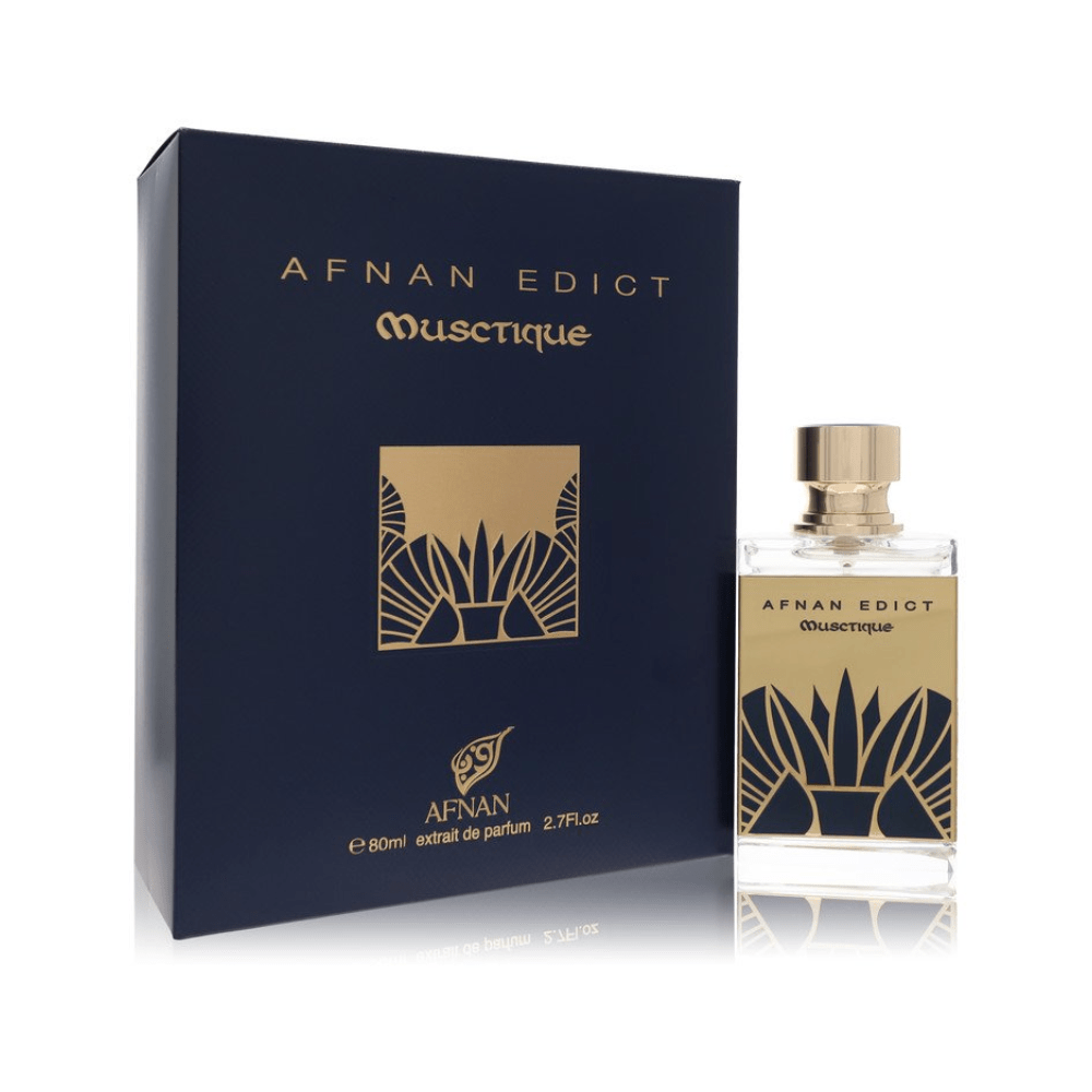 Edict Musctique by Afnan, 2.7 oz Extrait de Parfum Spray for Unisex - Unik Glow