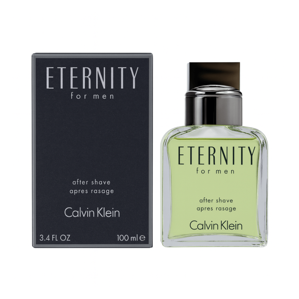 Eternity by Calvin Klein, 3.4 oz After Shave Splash for Men - Unik Glow