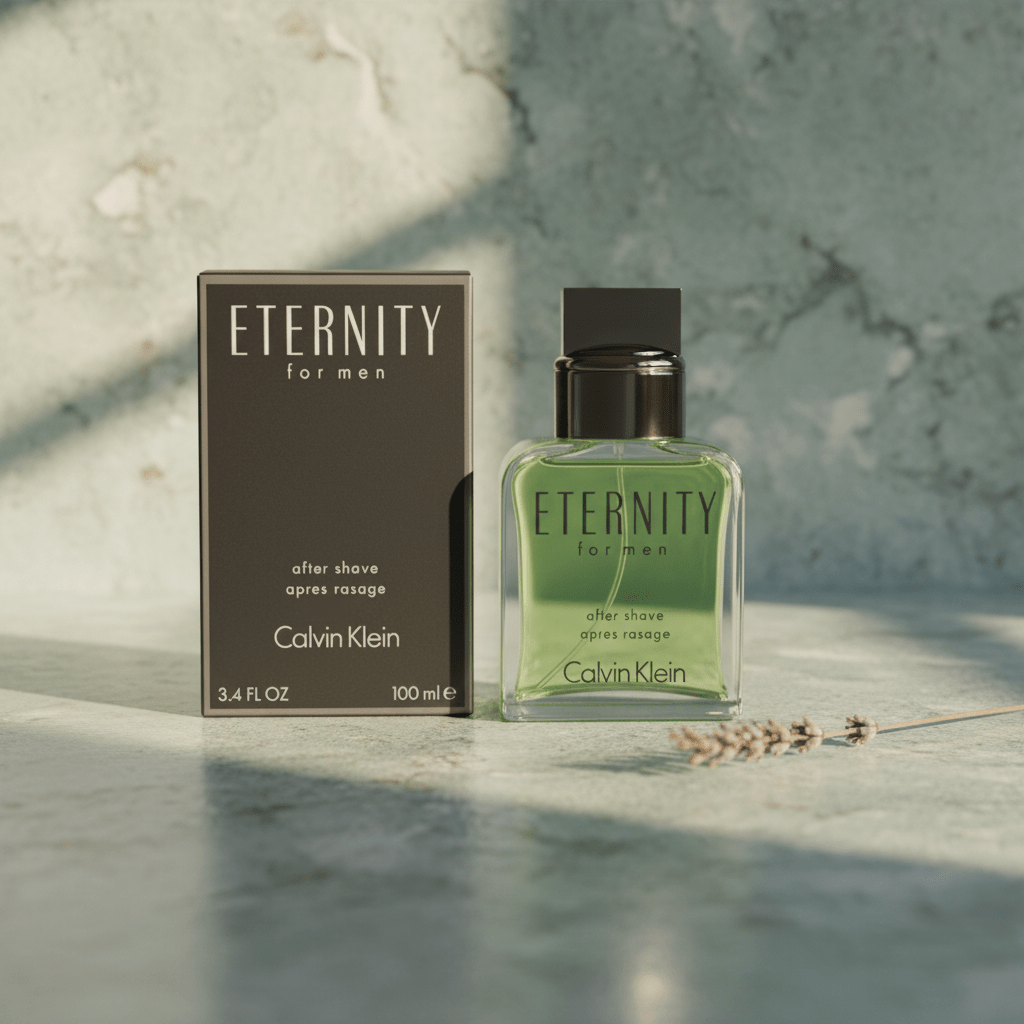 Eternity by Calvin Klein, 3.4 oz After Shave Splash for Men - Unik Glow