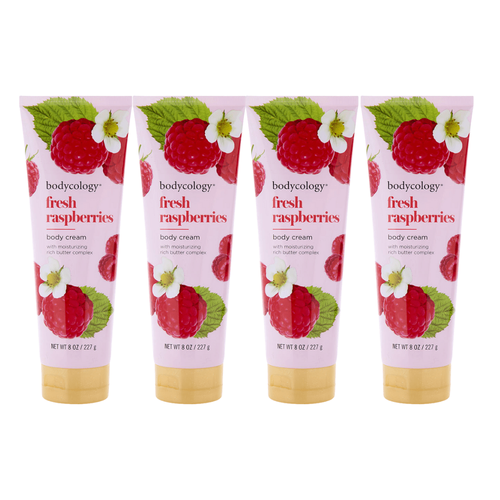 Fresh Raspberries by Bodycology, 4 Pack 8oz Moisturizing Body Cream women - Unik Glow