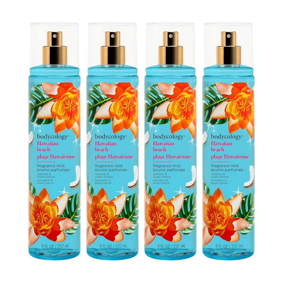 Hawaiian Beach by Bodycology, 4 Pack 8 oz Fragrance Mist for Women - Unik Glow