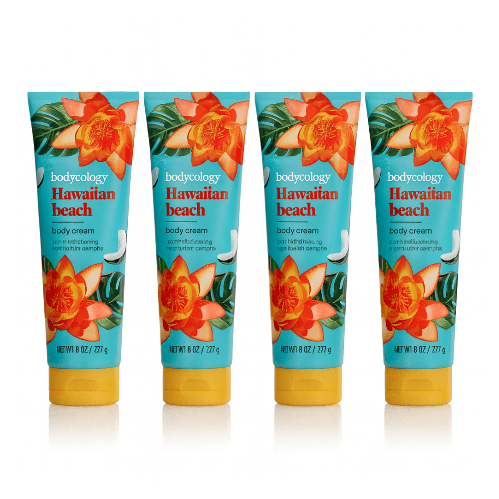 Hawaiian Beach by Bodycology,4 Pack 8oz Moisturizing Body Cream women - Unik Glow