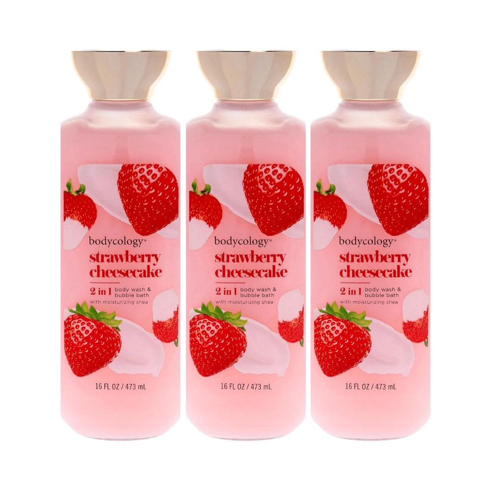 Strawberry Cheesecake, 3 Pack 16oz 2 in 1 Body Wash & Bubble Bath women - Unik Glow