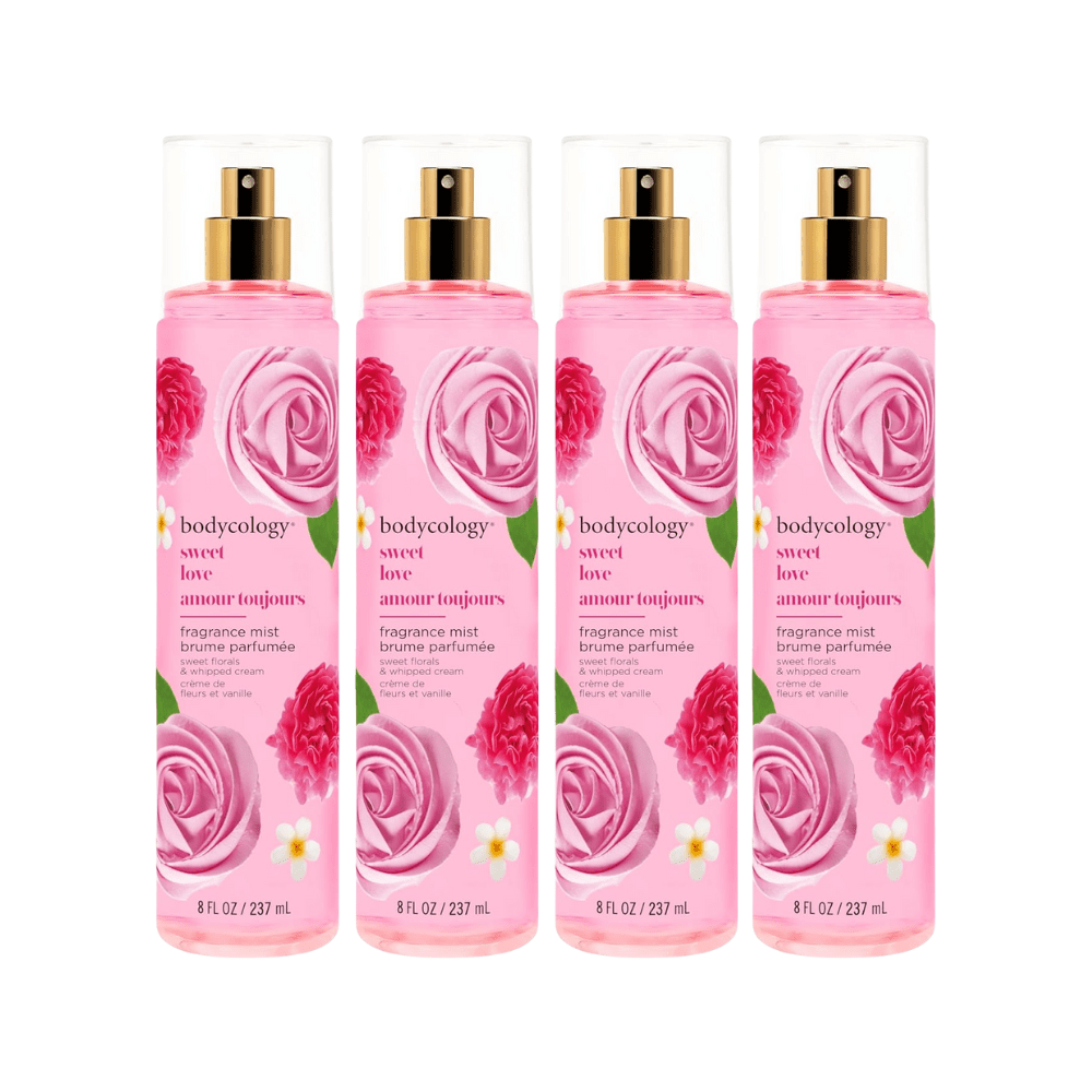Sweet Love by Bodycology, 4 Pack 8 oz Fragrance Mist for Women - Unik Glow