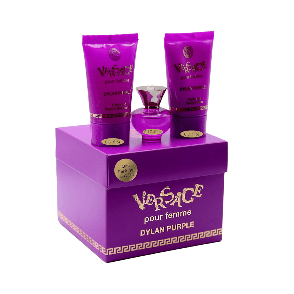 Versace Dylan Purple by Versace, 3 Piece Miniature Gift Set for Women - Unik Glow