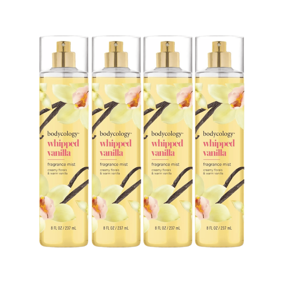 Whipped Vanilla by Bodycology, 4 Pack of 8 oz Fragrance Mist for Women - Unik Glow