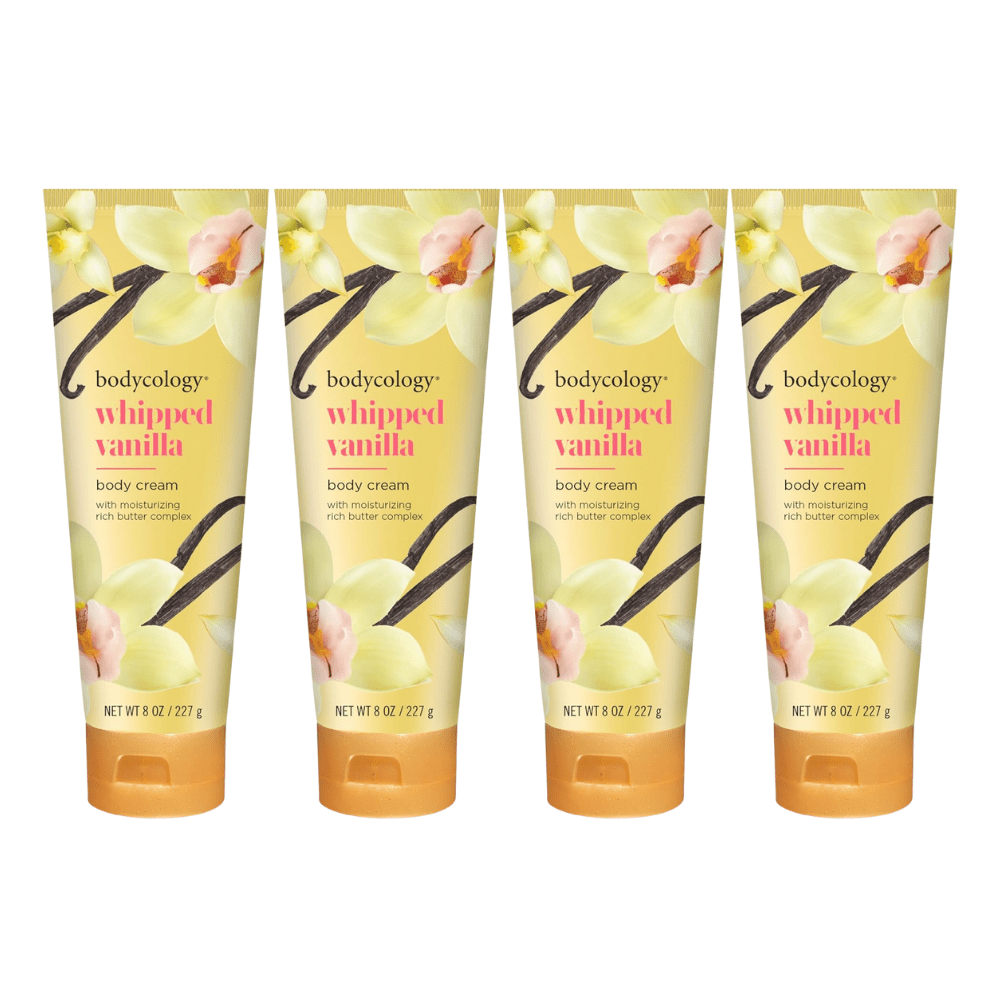 Whipped Vanilla by Bodycology, Pack 4 of 8oz each Moisturizing Body Cream women - Unik Glow