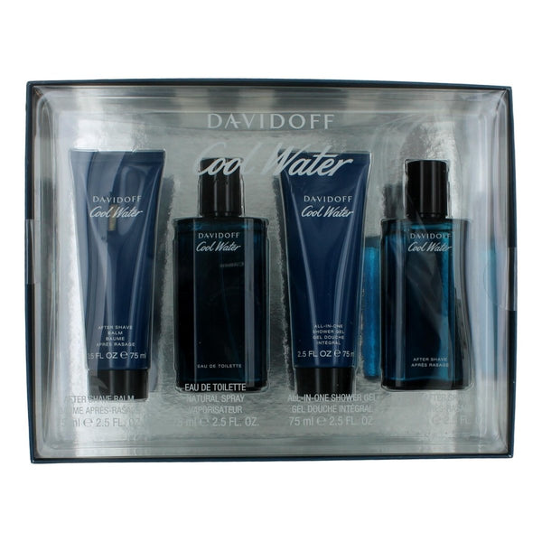 Cool Water by Davidoff, 4 Piece Gift Set for Men - Unik Glow