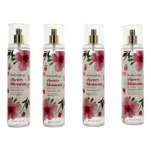 Cherry Blossom by Bodycology, 4 Pack 8 oz Fragrance Mist for Women - Unik Glow
