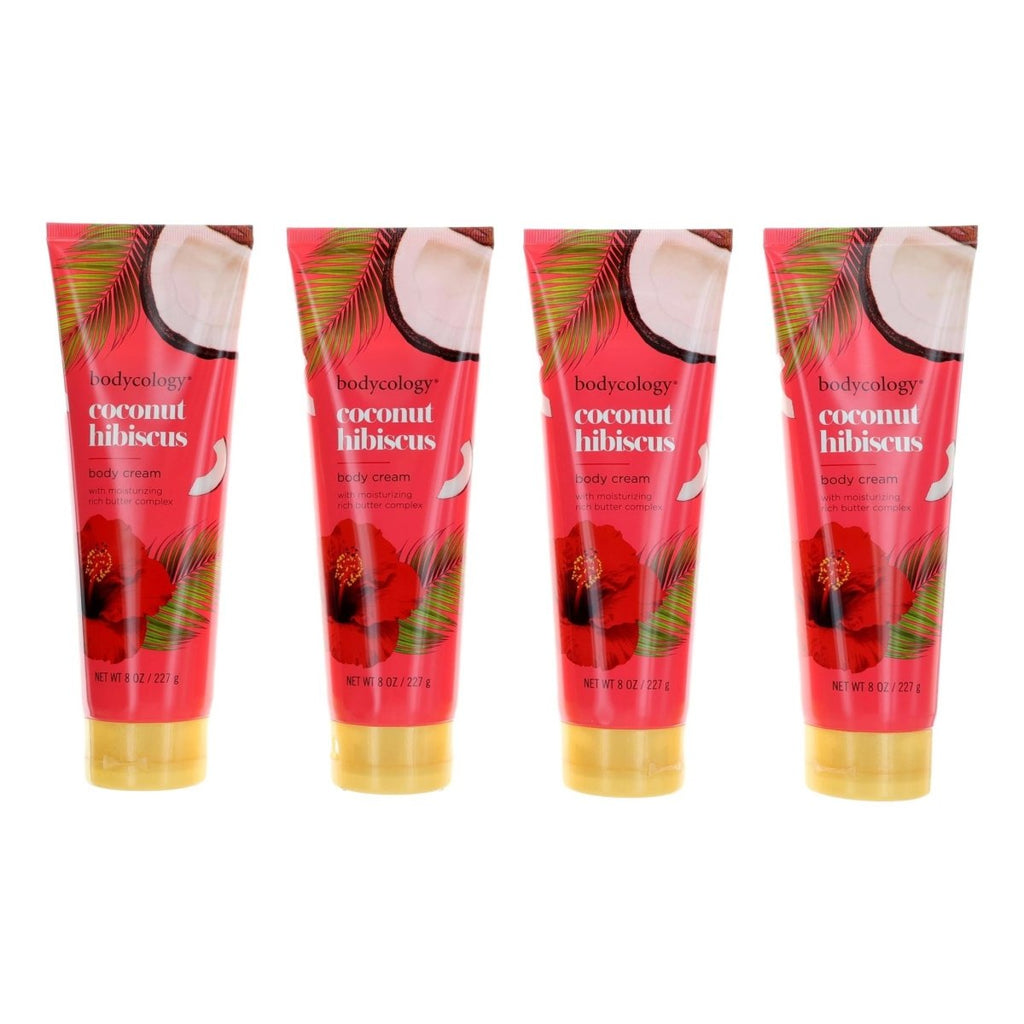 Coconut Hibiscus by Bodycology, 4 Pack 8oz Moisturizing Body Cream women - Unik Glow