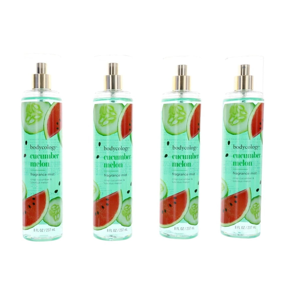 Cucumber Melon by Bodycology, 4 Pack 8 oz Fragrance Mist for Women - Unik Glow