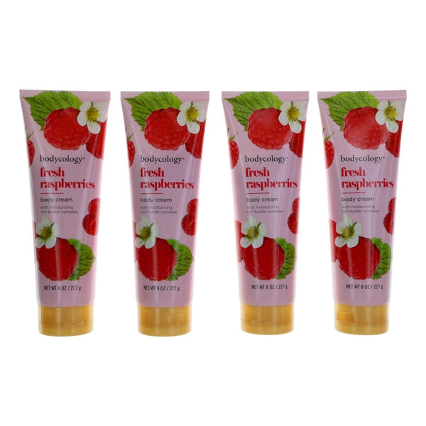 Fresh Raspberries by Bodycology, 4 Pack 8oz Moisturizing Body Cream women - Unik Glow