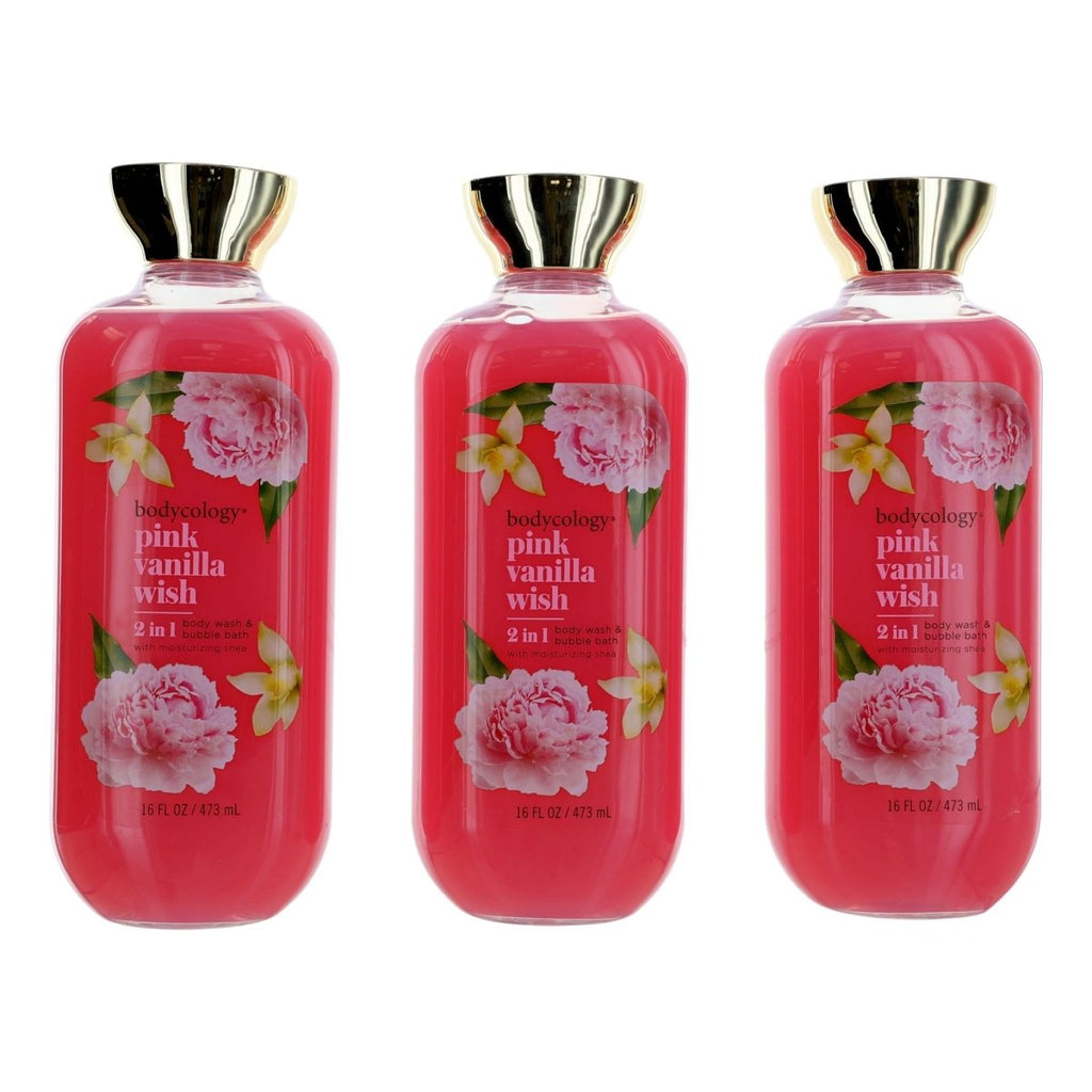 Pink Vanilla Wish, 3 Pack 16oz 2 in 1 Body Wash & Bubble Bath women - Unik Glow