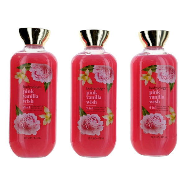 Pink Vanilla Wish, 3 Pack 16oz 2 in 1 Body Wash & Bubble Bath women - Unik Glow