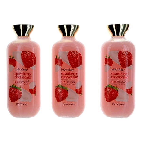 Strawberry Cheesecake, 3 Pack 16oz 2 in 1 Body Wash & Bubble Bath women - Unik Glow