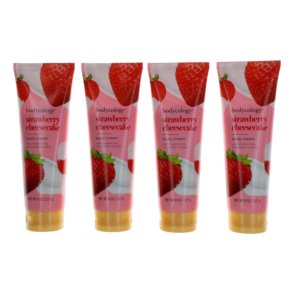 Strawberry Cheesecake by Bodycology, 4 Pack 8oz Moisturizing Body Cream women - Unik Glow