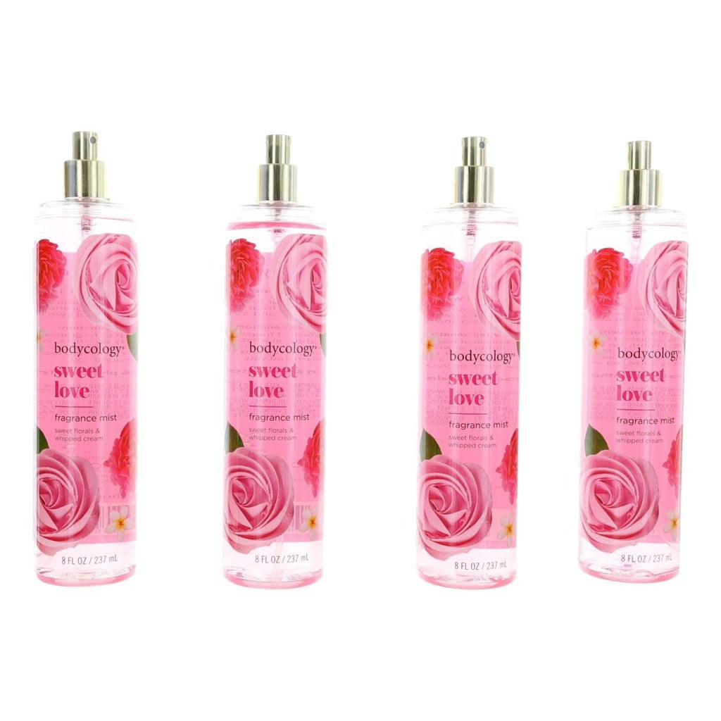 Sweet Love by Bodycology, 4 Pack 8 oz Fragrance Mist for Women - Unik Glow