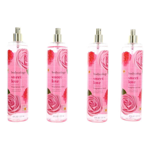 Sweet Love by Bodycology, 4 Pack 8 oz Fragrance Mist for Women - Unik Glow