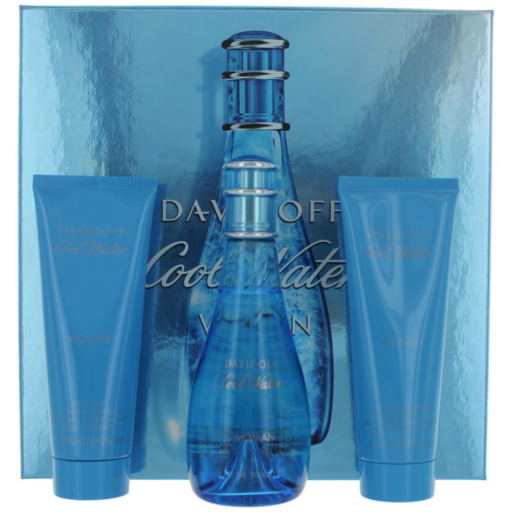 Cool Water by Davidoff, 3 Piece Gift Set for Women - Unik Glow