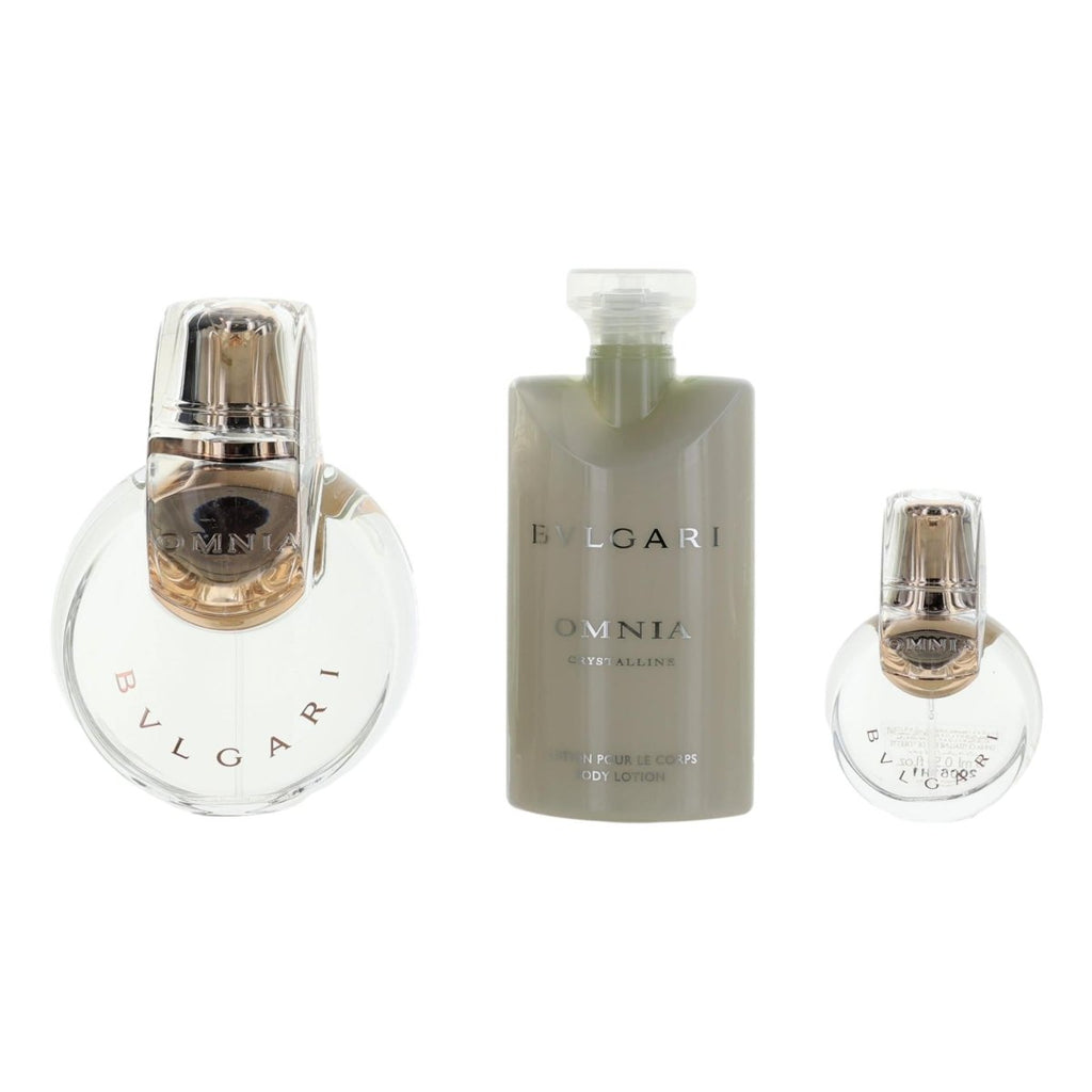 Omnia Crystalline by Bvlgari, 3 Piece Gift Set for Women with 3.4 oz - Unik Glow